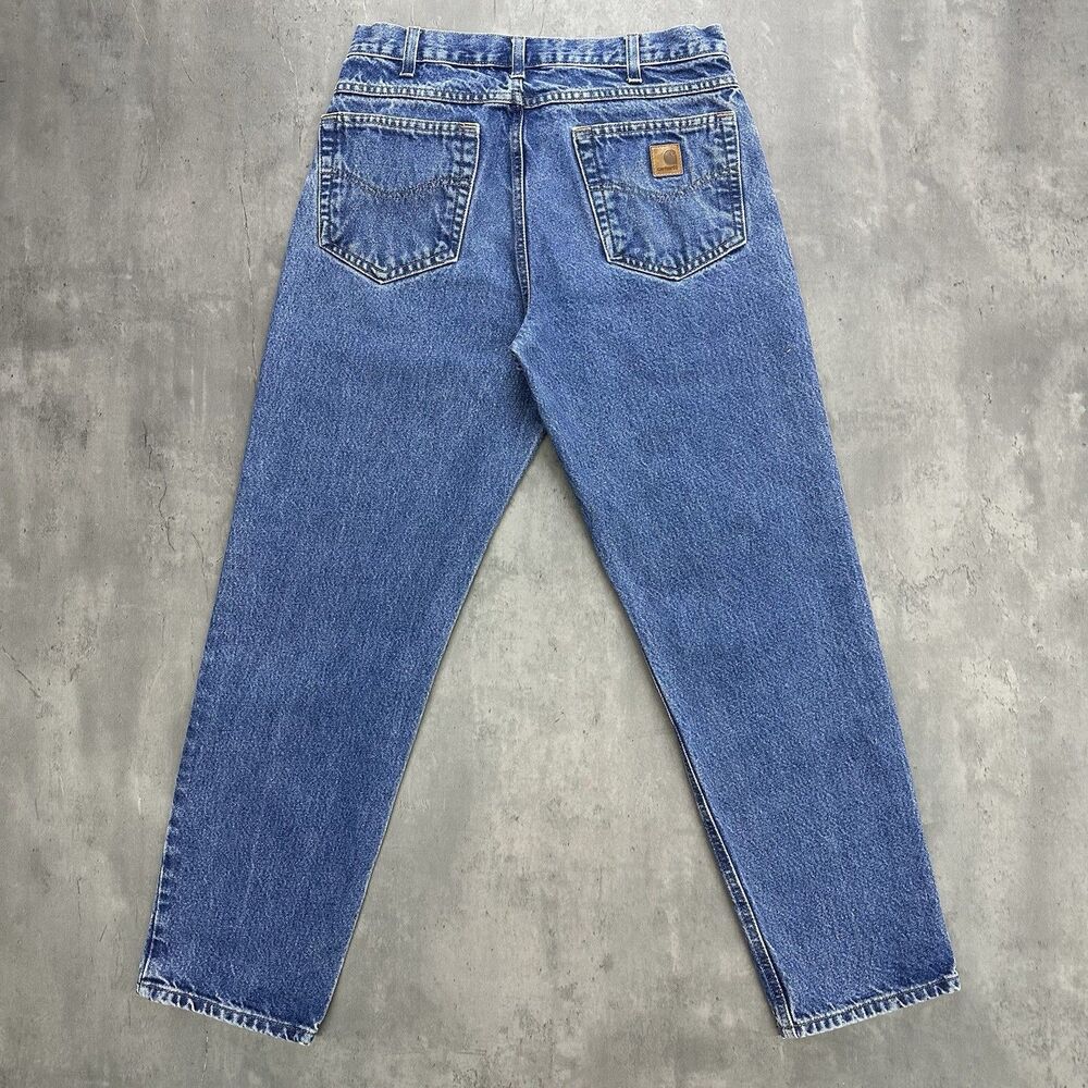 Carhartt B17 DST Relaxed Fit Jeans 33x30 Blue Denim Straight Leg Workwear - Picture 3 of 11